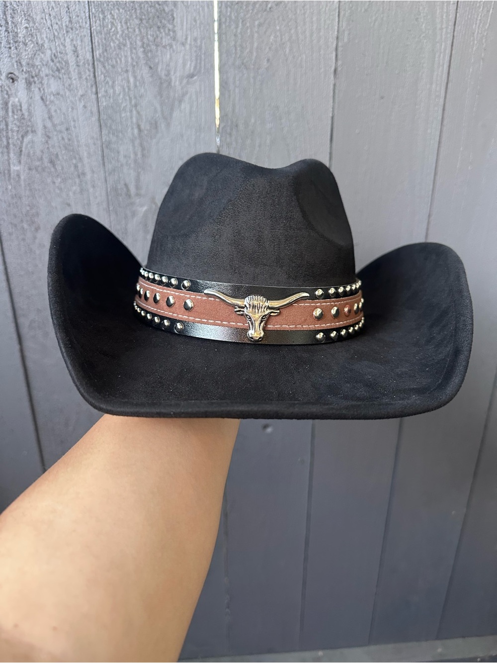 🖤🤠 Black Western Cowgirl Hat w/ Bull Emblem 🤠🖤